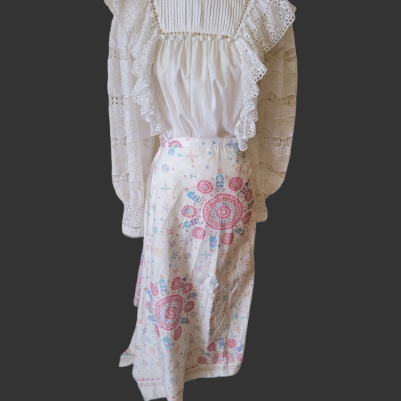 PERUVIAN CONNECTION | PIMA COTTON PRINT HANDKERCHIEF MAXI SKIRT - Picture 8 of 11